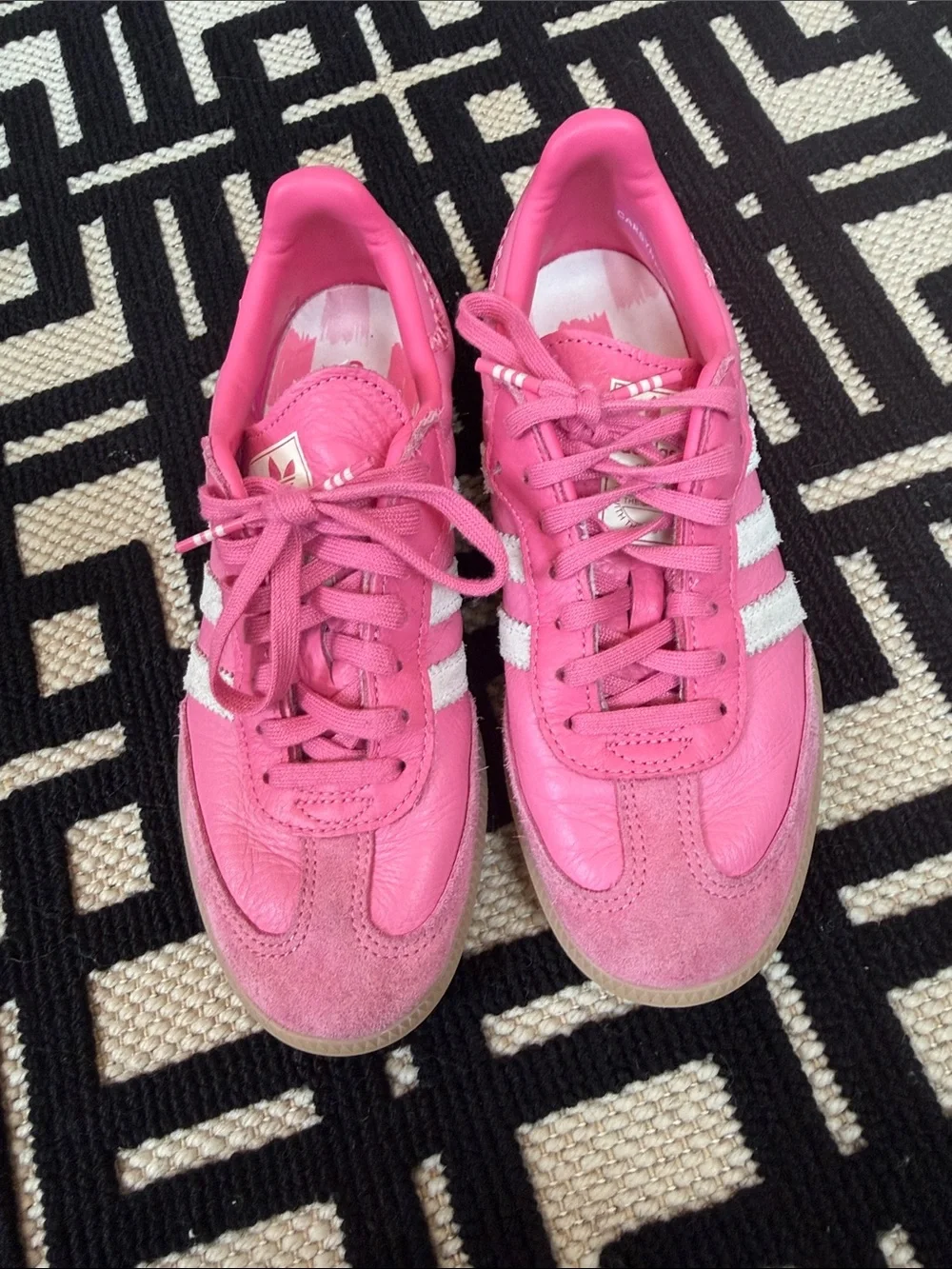 adidas Kids Samba Bright Pink with White Stripes